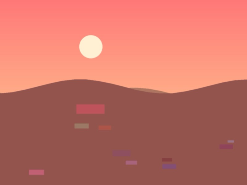 Pink sunset over a town